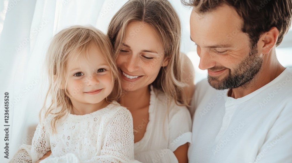 A joyful family portrait showcasing love and connection in a bright, cozy setting. A joyful family portrait showcasing love and connection in a bright, cozy setting.