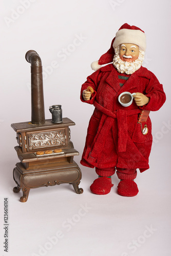 StillLife58 - Santa Claus ornament with hot chocolate and stove
