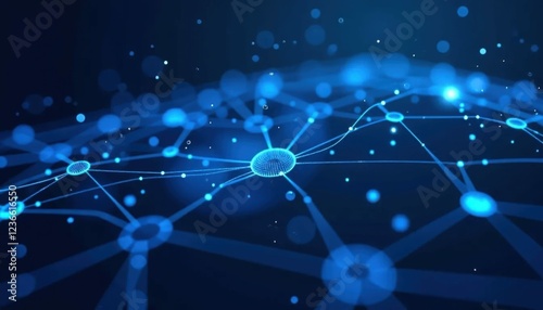 Abstract Blue Network Connectivity Background for Tech and Digital Design Themes