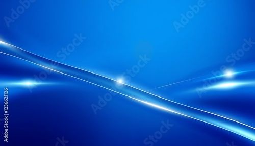  Elegant royal blue luxury background with metallic silver diagonal lines, subtle glitter, and glossy reflections for premium branding.