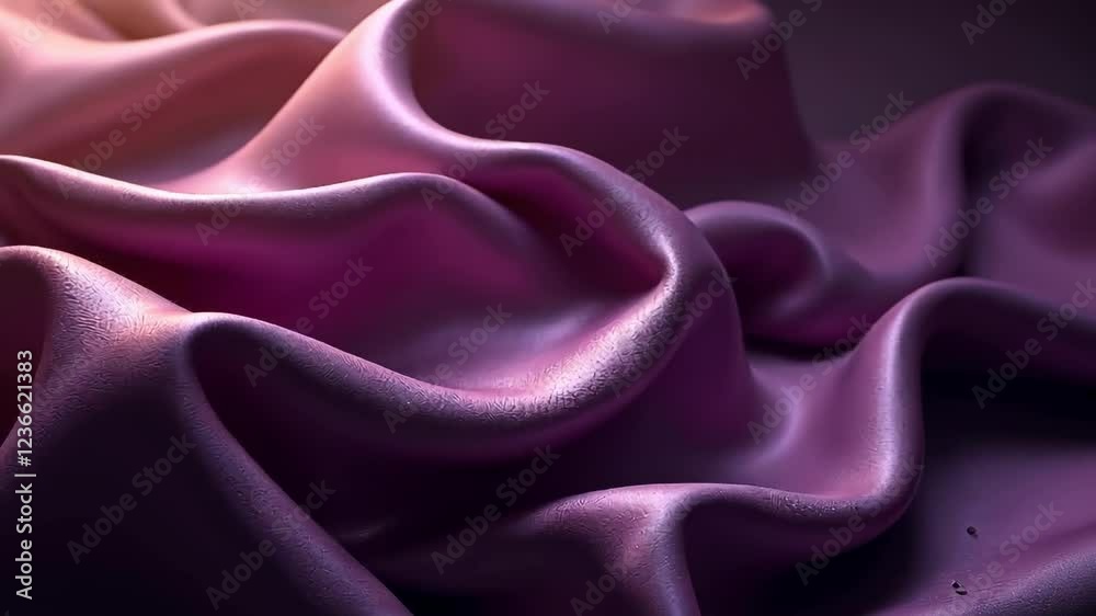Elegant purple silk fabric with soft, smooth folds and texture Elegant purple silk fabric with soft, smooth folds and texture