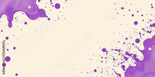 Purple and beige abstract art with splatters of liquid acrylic paint, purplebackground, beigeart, liquidacrylicpainting photo