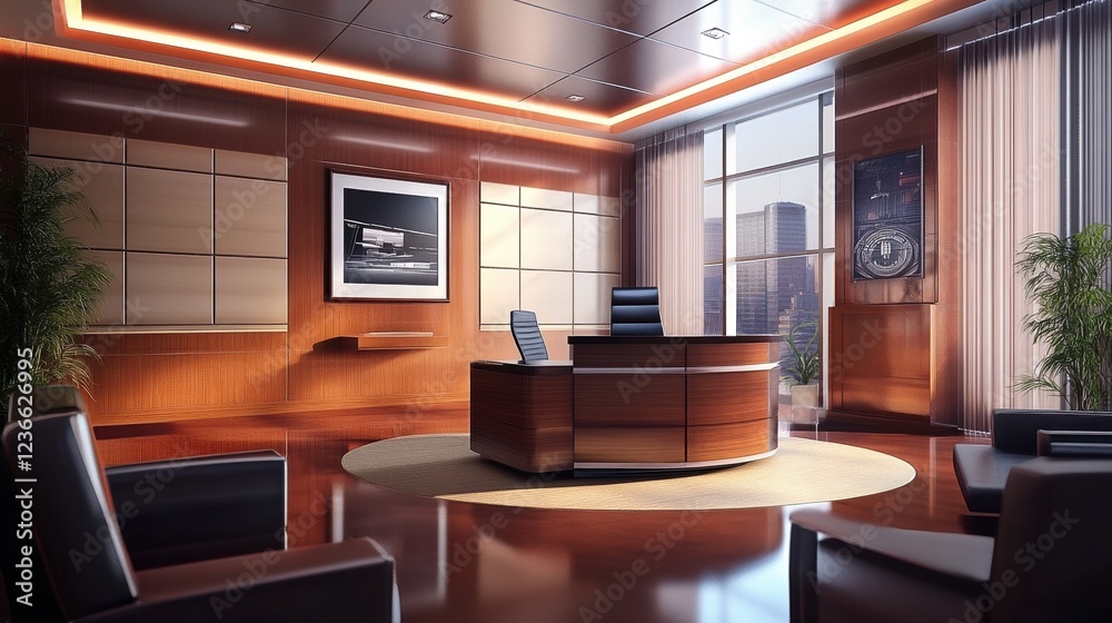 modern office interior with table modern office interior with table