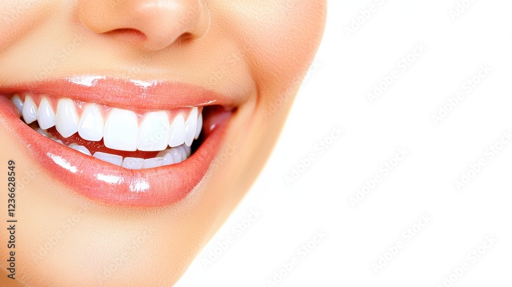 Fototapeta premium Bright smile celebration dental clinic portrait clean environment close-up oral health awareness
