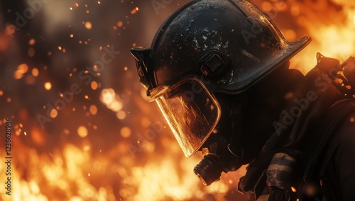 Firefighter in Action: Bravery Amidst the Inferno