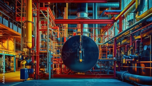 Wallpaper Mural Industrial Complex: A Symphony of Pipes and Steel Torontodigital.ca