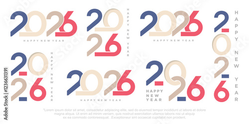 Happy new year 2026 design,2026 logo text design. new year celebration concept . Vector illustration