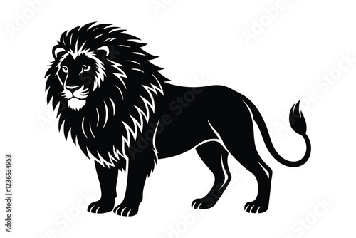 Funny lion vector silhouette art illustration photo