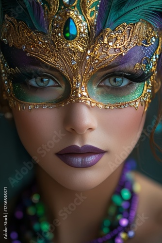 Wallpaper Mural Mystical mardi gras mask and vibrant makeup Torontodigital.ca