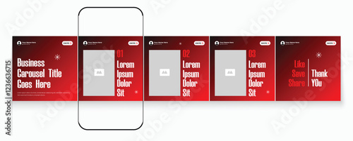 Instagram tips sharing carousel post template or LinkedIn carousel banner collection. Social media carousel template layout