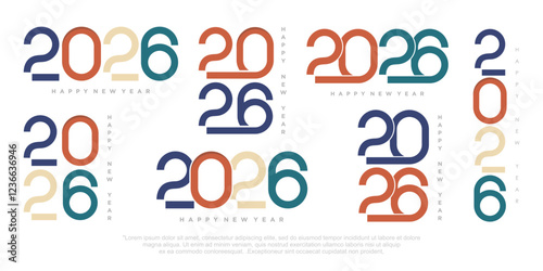 Happy new year 2026 design,2026 logo text design. new year celebration concept . Vector illustration