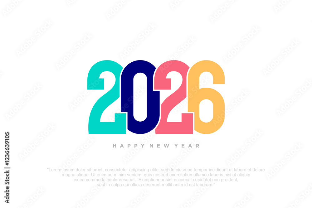 Happy new year 2026 design,2026 logo text design. new year celebration concept . Vector illustration Happy new year 2026 design,2026 logo text design. new year celebration concept . Vector illustration
