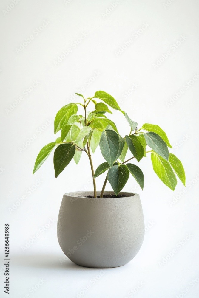 Beautiful hydrangea plant in a trendy pot showcasing its stunning leaves and vibrant colors against a clean white background Beautiful hydrangea plant in a trendy pot showcasing its stunning leaves and vibrant colors against a clean white background