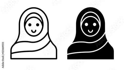 Muslim women icons pack. vector illustrations designs