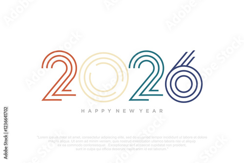 Happy new year 2026 design,2026 logo text design. new year celebration concept . Vector illustration