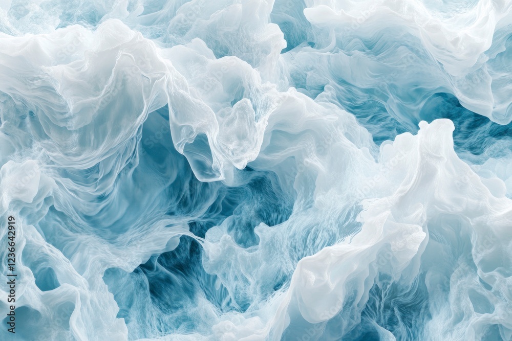 Obraz premium Light blue water waves, white background