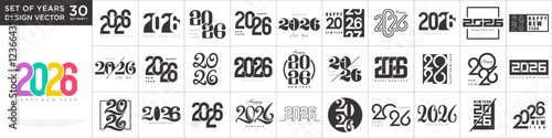 Happy new year 2026 design,2026 logo text design. new year celebration concept . Vector illustration