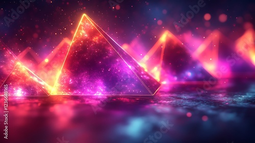 Illuminated Pyramids Glow With Neon Light Effects