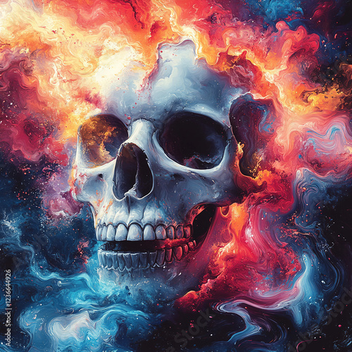 skull in the dark