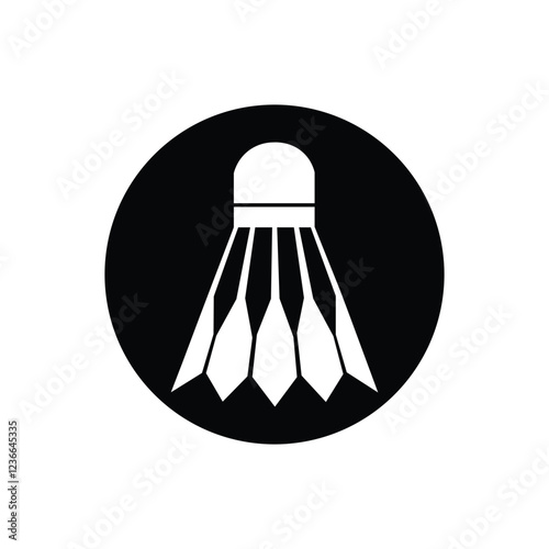 Illustration of badminton logo in black and white 