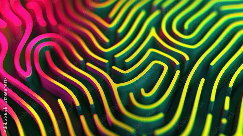 Naklejka premium Colorful, abstract design with a green and yellow stripe