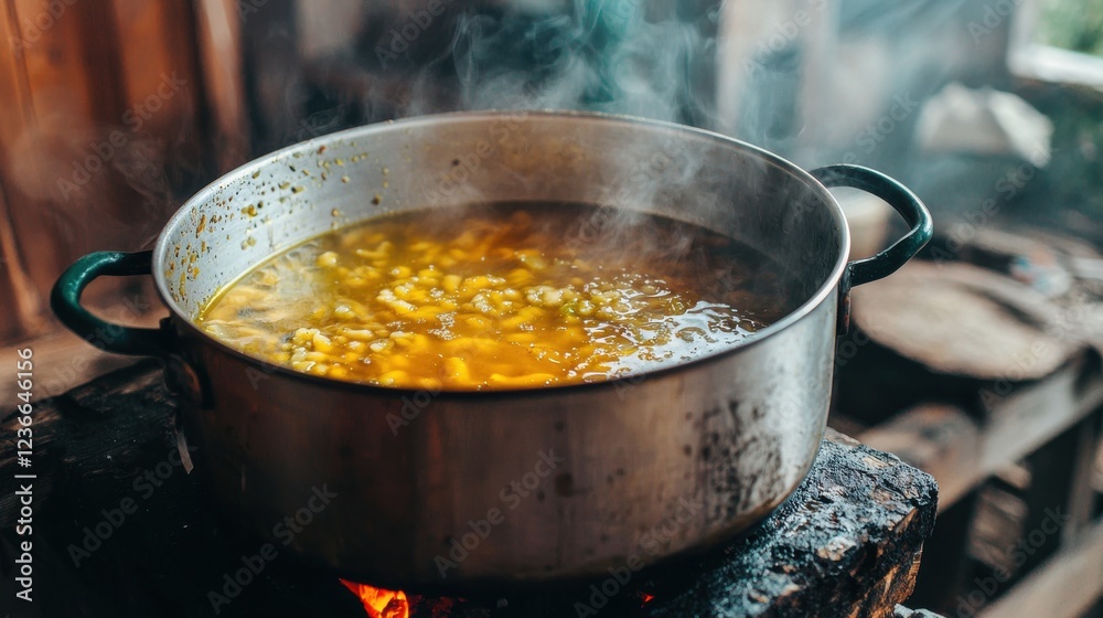 Homemade soup simmering in a rustic kitchen meets adventure photography, capturing the spirit of startup success. Homemade soup simmering in a rustic kitchen meets adventure photography, capturing the spirit of startup success.