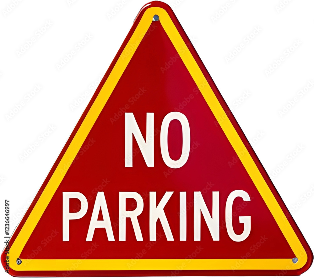 Triangle no parking warning sign, generative AI Triangle no parking warning sign, generative AI