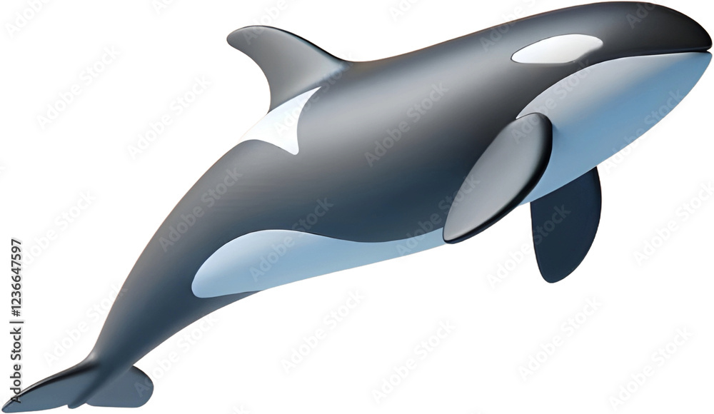 Fototapeta premium Killer whale 3d illustration, generative AI