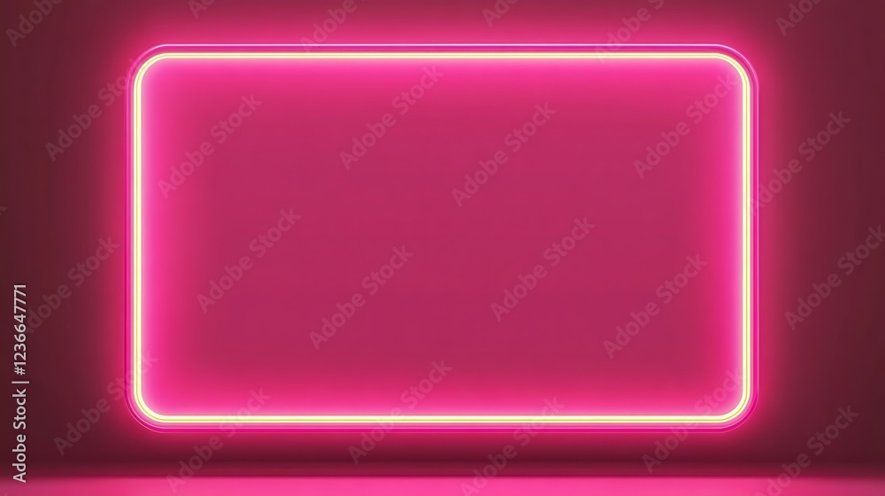 Pink Neon Frame Background Illumination Design Pink Neon Frame Background Illumination Design