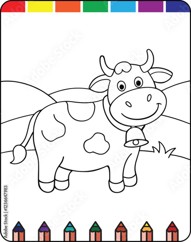 Adorable Farm Animals Coloring Pages for Kids, Happy Farmyard Printable Coloring Pages for Children, Barnyard Buddies Cute Farm Animal Coloring Sheets