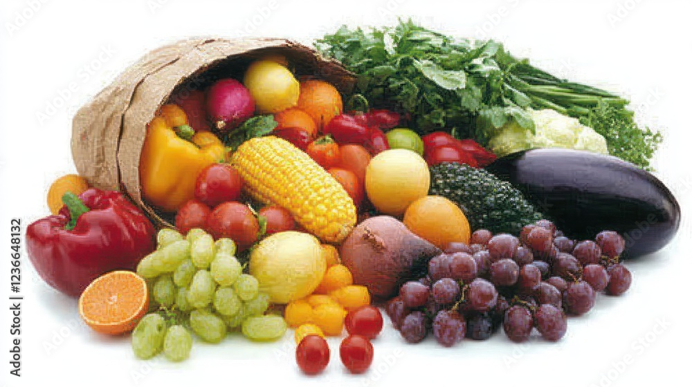 Vibrant Harvest: A Bountiful Display of Fresh Fruits and Vegetables Vibrant Harvest: A Bountiful Display of Fresh Fruits and Vegetables