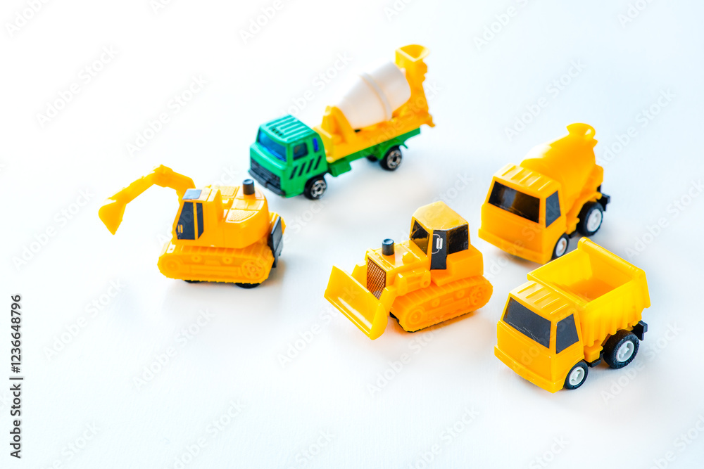 Obraz premium 工事現場で働く重機