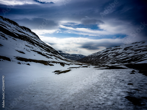 Paysage hivernal des montagnes islandaises photo