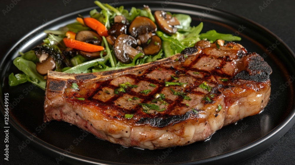 Grilled Steak with Mushroom and Arugula Salad Grilled Steak with Mushroom and Arugula Salad