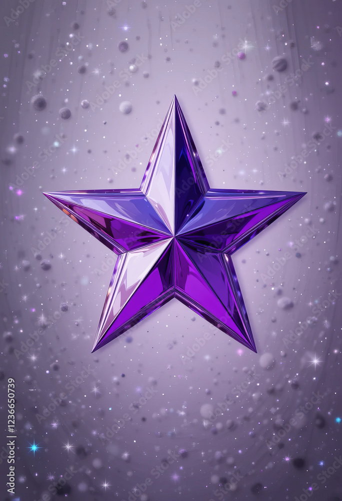Obraz premium 3D Y2K aesthetic background with star