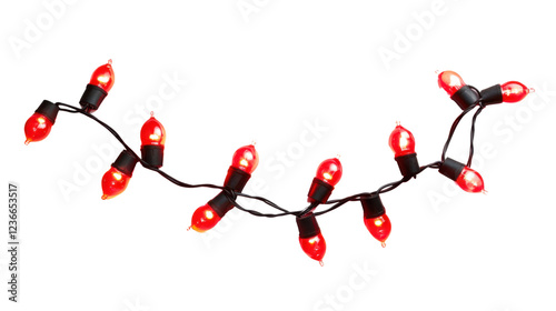 Red decoration light isolated on white background 