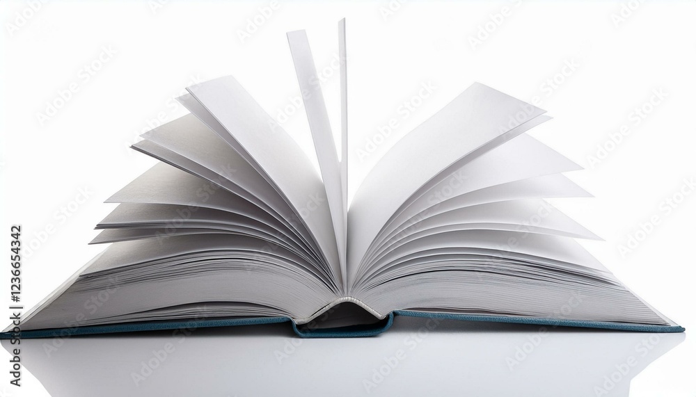 Open book on white background Open book on white background