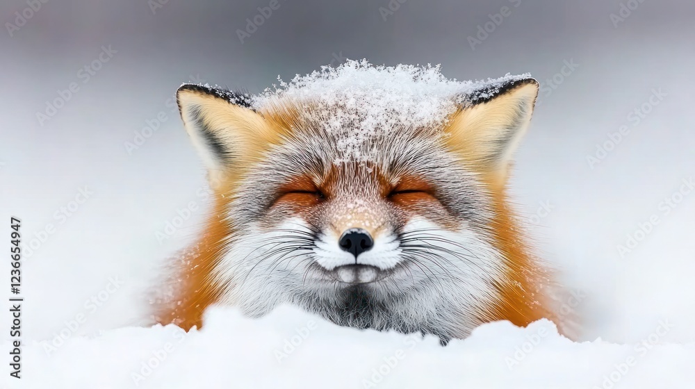 Obraz premium A Serene Winter Fox