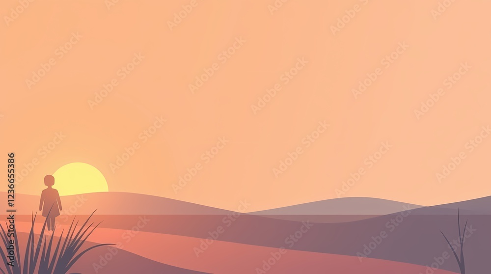 Fototapeta premium desert landscape with mountains
