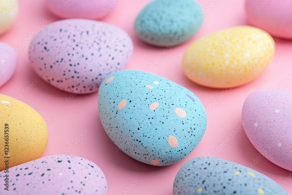Top view, Colorful pebbles, simple background, close-up Top view, Colorful pebbles, simple background, close-up
