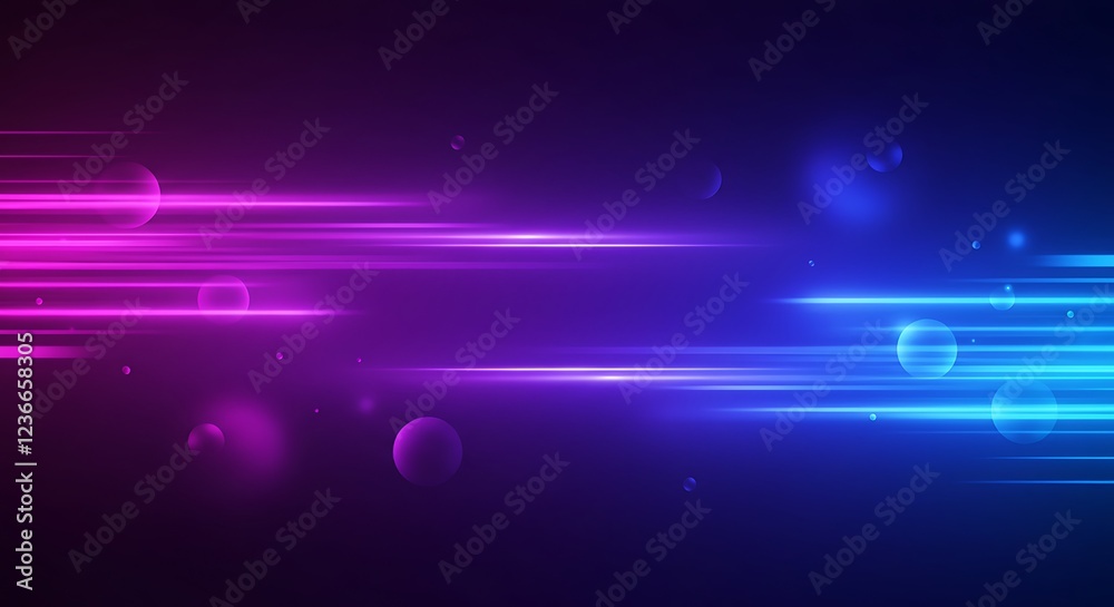 Obraz premium Futuristic Neon Glow Background with Dynamic Light Streaks & Soft Orbs