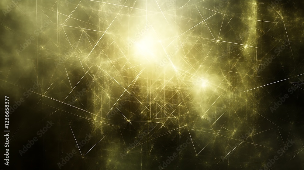 Abstract Gold Network Glowing Fractal Design Abstract Gold Network Glowing Fractal Design