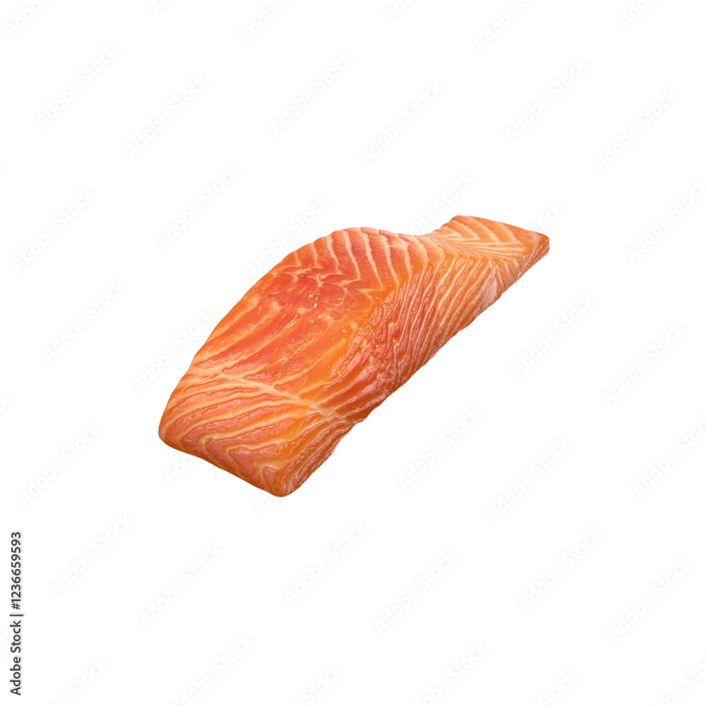 A close-up view of a piece of salmon with a transparent background is suitable to complete your design needs A close-up view of a piece of salmon with a transparent background is suitable to complete your design needs
