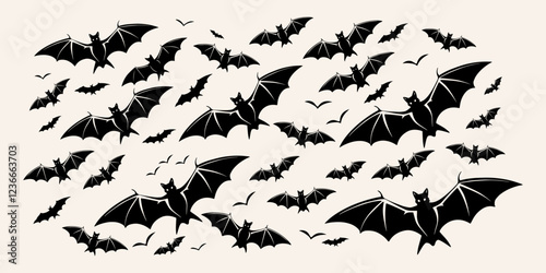 20+ Unique Bat Silhouettes – Versatile Vector Set for Spooky & Nocturnal-Themed Illustrations