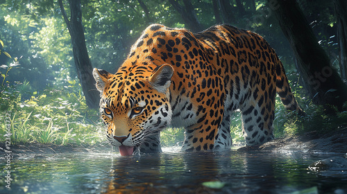 jaguar in water