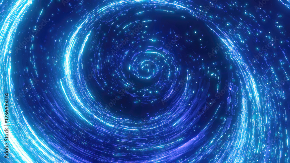 A luminous blue swirl forming a bright cosmic vortex in deep space, filled with light trails and radiance, conveying a sense of infinite mystery A luminous blue swirl forming a bright cosmic vortex in deep space, filled with light trails and radiance, conveying a sense of infinite mystery