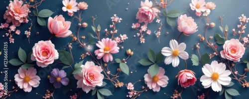 Wallpaper Mural Subtle charcoal grey floral wallpaper Delicate blooms, seamless repeat , room, floral Torontodigital.ca