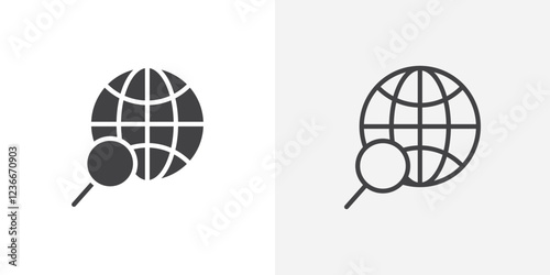 Website icon vector set in black flat and line stroke style