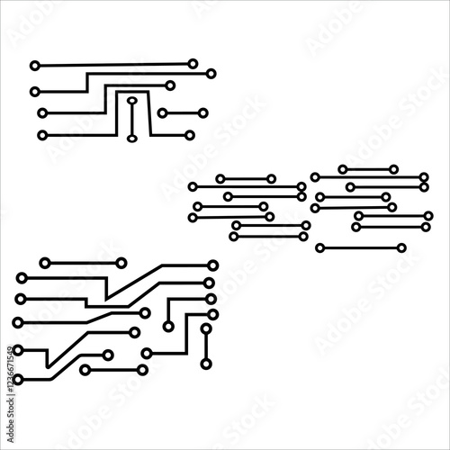 Set of Circuit technology logo vector template.	
circuit board icon vector.Central processing unit, computer processor, chip symbol. Abstract technology logo.