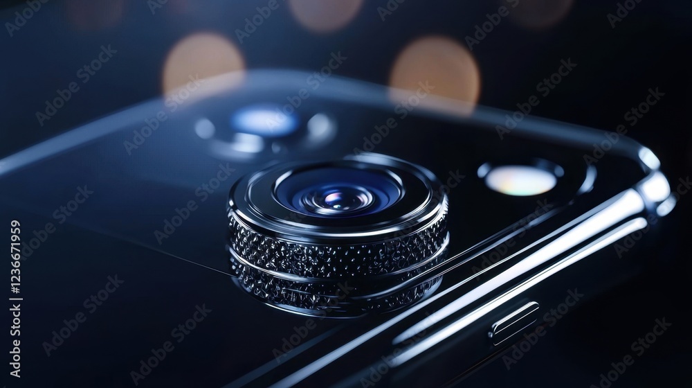 A close up of a camera lens with a black background A close up of a camera lens with a black background